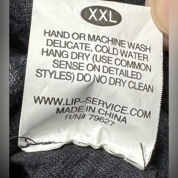 VTG Lip Service Bio Threat Distressed Long Sleeve Top Shirt Goth 90s Y2K buckles - Picture 15 of 16